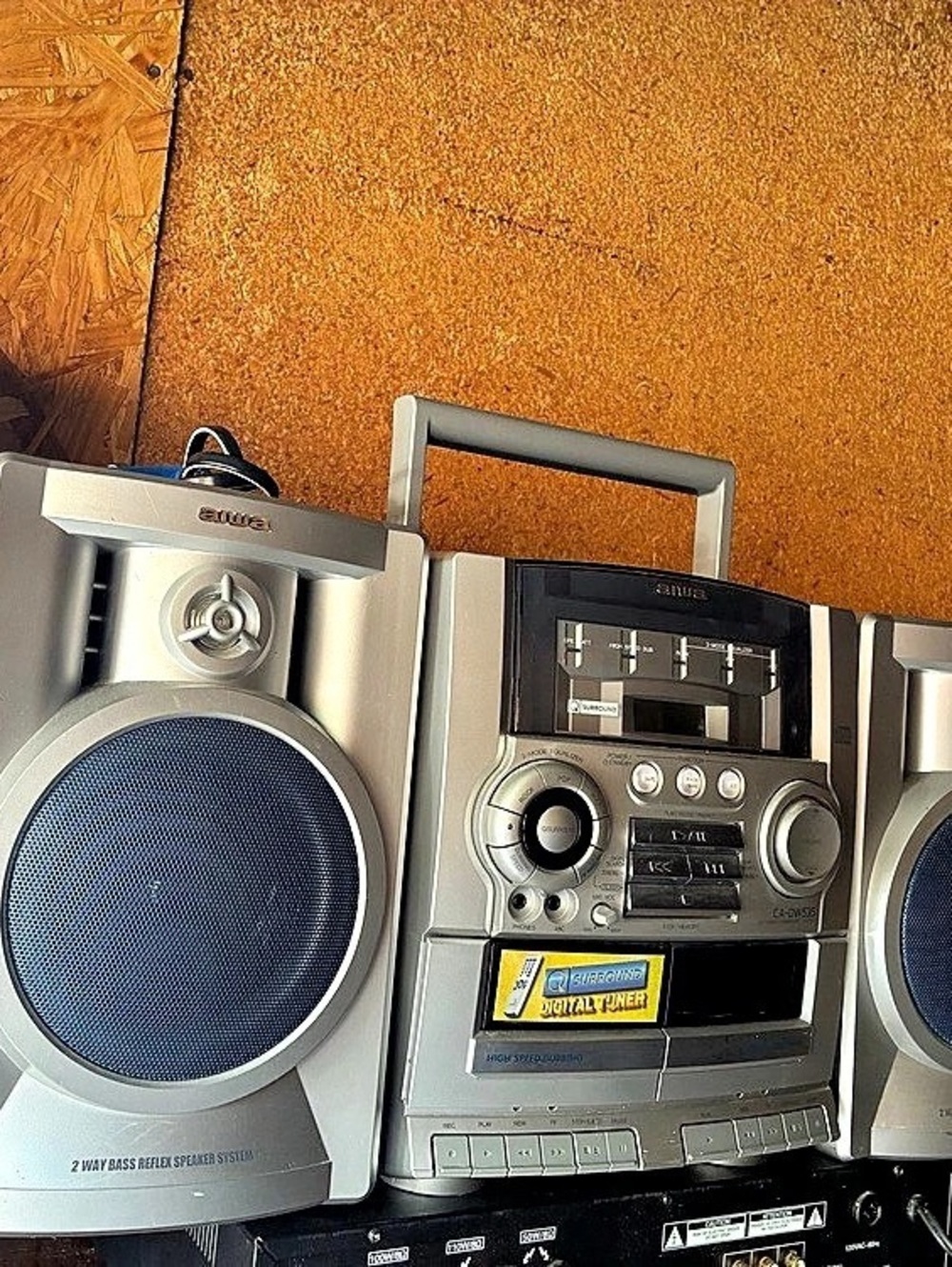 Sharp Portable Boombox Stereo in Silver & Black